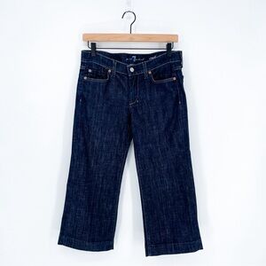☀️ 3/$25 7 For All Mankind Crop Dojo Capri Jeans Low Rise Dark Wash Size 27